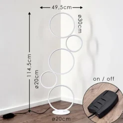 hofstein Lampadaire Rodekro LED Blanc, 1 lumière