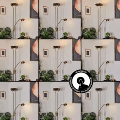 hofstein Lampadaire Rom LED Laiton, 2 lumières