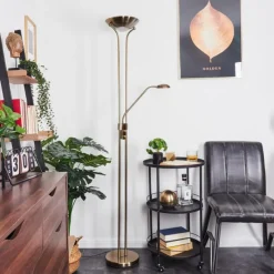 hofstein Lampadaire Rom LED Laiton, 2 lumières