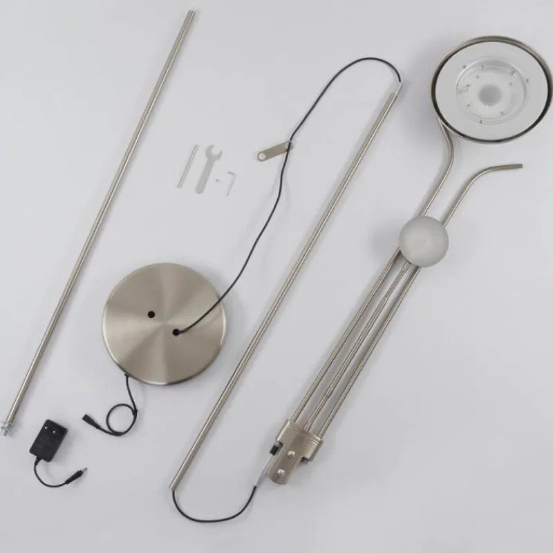 hofstein Lampadaire Rom LED Nickel mat, 2 lumières