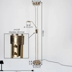 Luminaires Rustiques-hofstein Lampadaire Rom LED Vieux laiton, 2 lumières