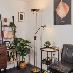 hofstein Lampadaire Rom LED Vieux laiton, 2 lumières