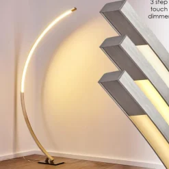 hofstein Lampadaire Ruswil LED Nickel mat, 1 lumière* Lampadaires Et Lampes Sur Pied