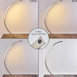 hofstein Lampadaire Ruswil LED Nickel mat, 1 lumière* Lampadaires Et Lampes Sur Pied