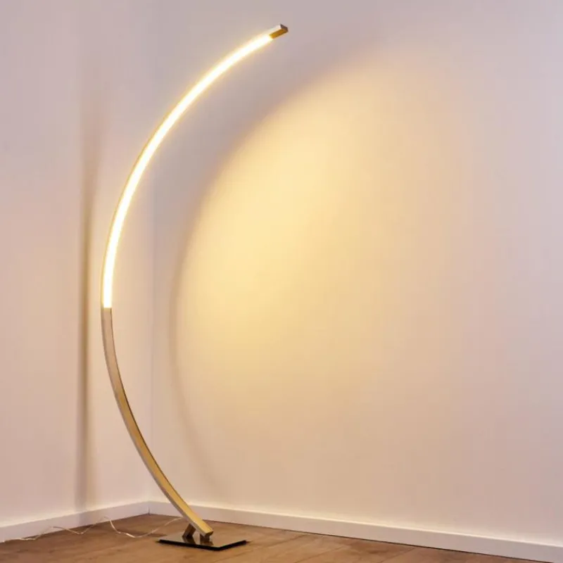 hofstein Lampadaire Ruswil LED Nickel mat, 1 lumière* Lampadaires Et Lampes Sur Pied