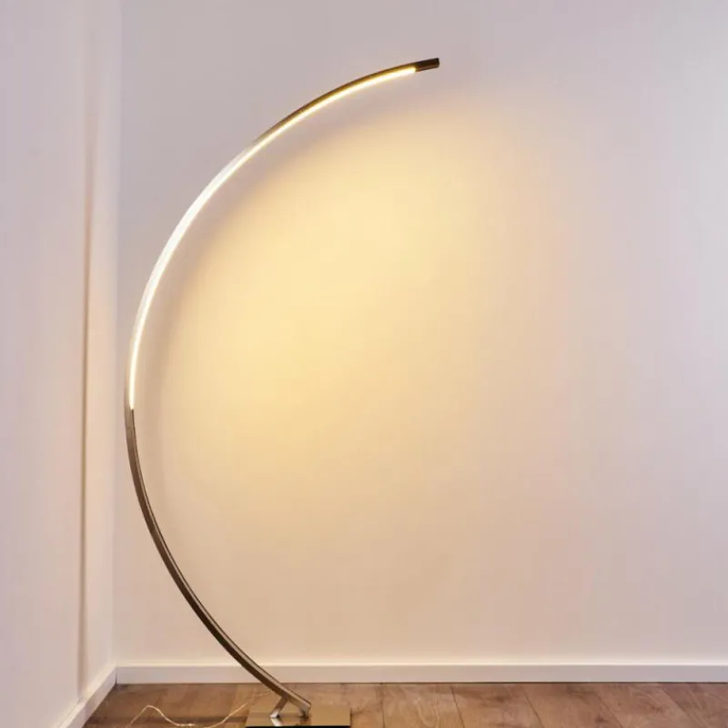 hofstein Lampadaire Ruswil LED Nickel mat, 1 lumière* Lampadaires Et Lampes Sur Pied