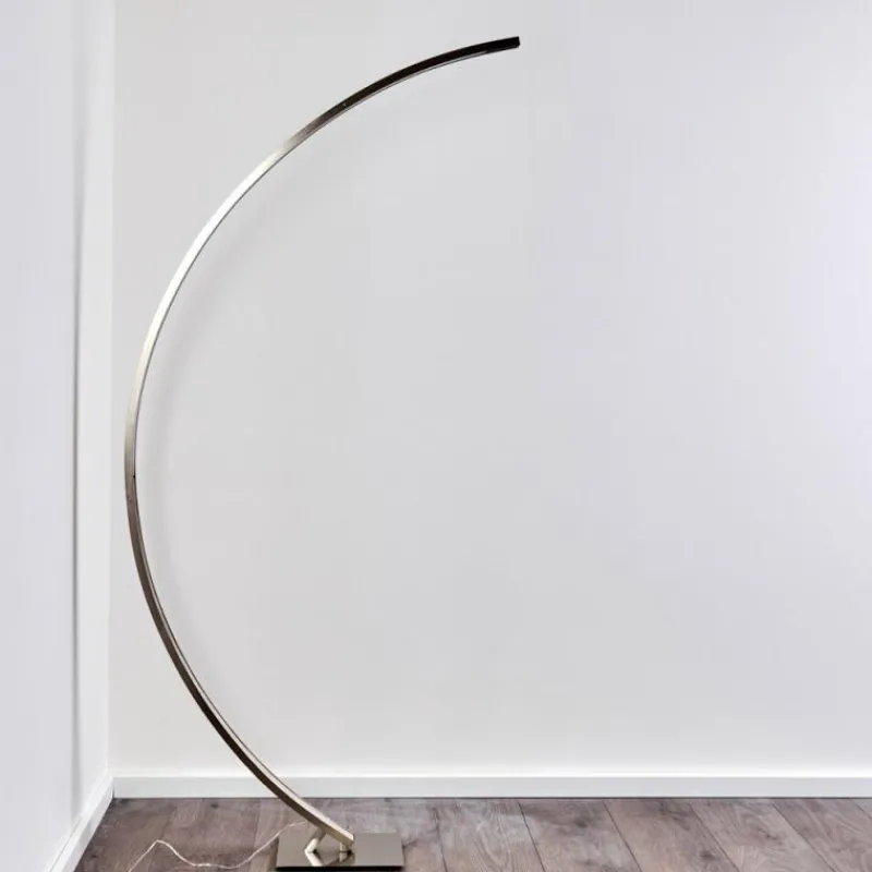 hofstein Lampadaire Ruswil LED Nickel mat, 1 lumière* Lampadaires Et Lampes Sur Pied