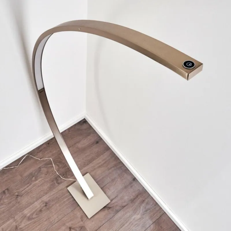 hofstein Lampadaire Ruswil LED Nickel mat, 1 lumière* Lampadaires Et Lampes Sur Pied