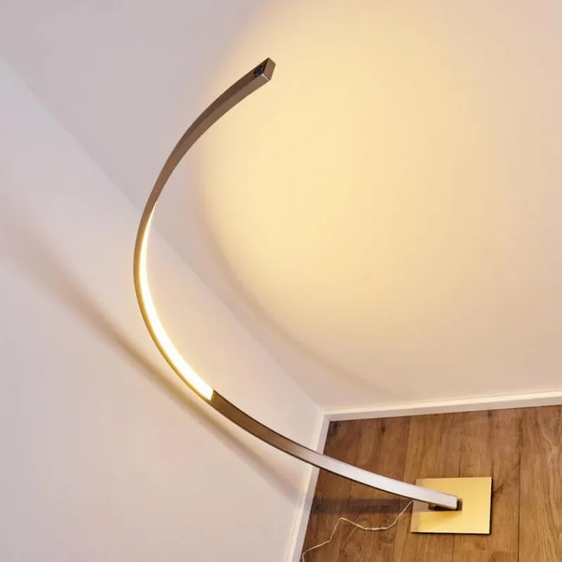 hofstein Lampadaire Ruswil LED Nickel mat, 1 lumière* Lampadaires Et Lampes Sur Pied