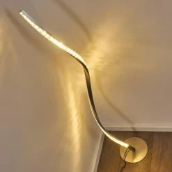 hofstein Lampadaire Saginaw LED Nickel mat, 1 lumière, Télécommandes, Changeur de couleurs