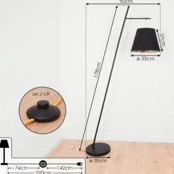 hofstein Lampadaire Saillon Noir, 1 lumière