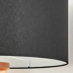 Lampes En Tissu-hofstein Lampadaire Saladillo Bois clair, Blanc, 1 lumière