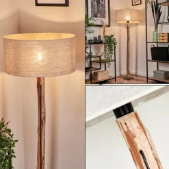 Lampes En Tissu-hofstein Lampadaire Saladillo Écru, Noir, 1 lumière