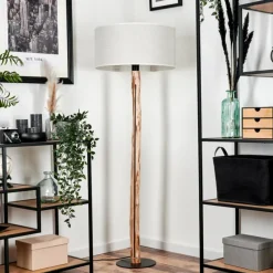 Lampes En Tissu-hofstein Lampadaire Saladillo Écru, Noir, 1 lumière