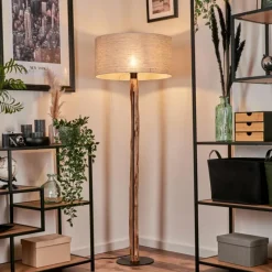 Lampes En Tissu-hofstein Lampadaire Saladillo Écru, Noir, 1 lumière