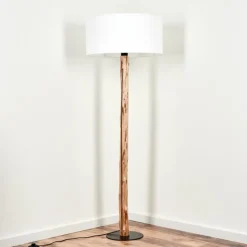 Lampes En Tissu-hofstein Lampadaire Saladillo Écru, Noir, 1 lumière