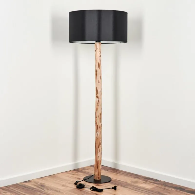 Lampes En Tissu-hofstein Lampadaire Saladillo Écru, Noir, 1 lumière