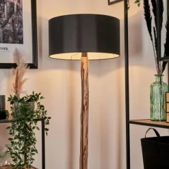 Lampes En Tissu-hofstein Lampadaire Saladillo Écru, Noir, 1 lumière