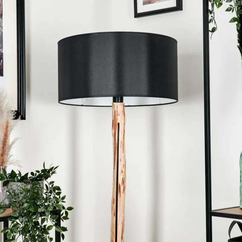 Lampes En Tissu-hofstein Lampadaire Saladillo Écru, Noir, 1 lumière