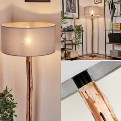 Lampes En Tissu-hofstein Lampadaire Saladillo Écru, Noir, 1 lumière