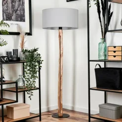 Lampes En Tissu-hofstein Lampadaire Saladillo Écru, Noir, 1 lumière