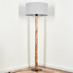 Lampes En Tissu-hofstein Lampadaire Saladillo Écru, Noir, 1 lumière