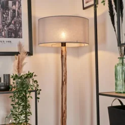 Lampes En Tissu-hofstein Lampadaire Saladillo Écru, Noir, 1 lumière