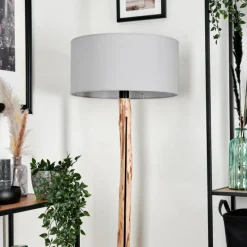 Lampes En Tissu-hofstein Lampadaire Saladillo Écru, Noir, 1 lumière