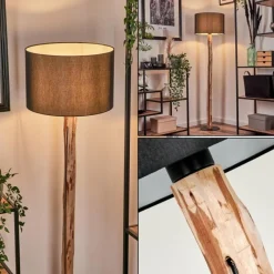 Lampes En Tissu-hofstein Lampadaire Saladillo Écru, Noir, 1 lumière