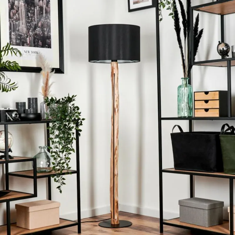 Lampes En Tissu-hofstein Lampadaire Saladillo Écru, Noir, 1 lumière