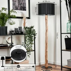 Lampes En Tissu-hofstein Lampadaire Saladillo Écru, Noir, 1 lumière