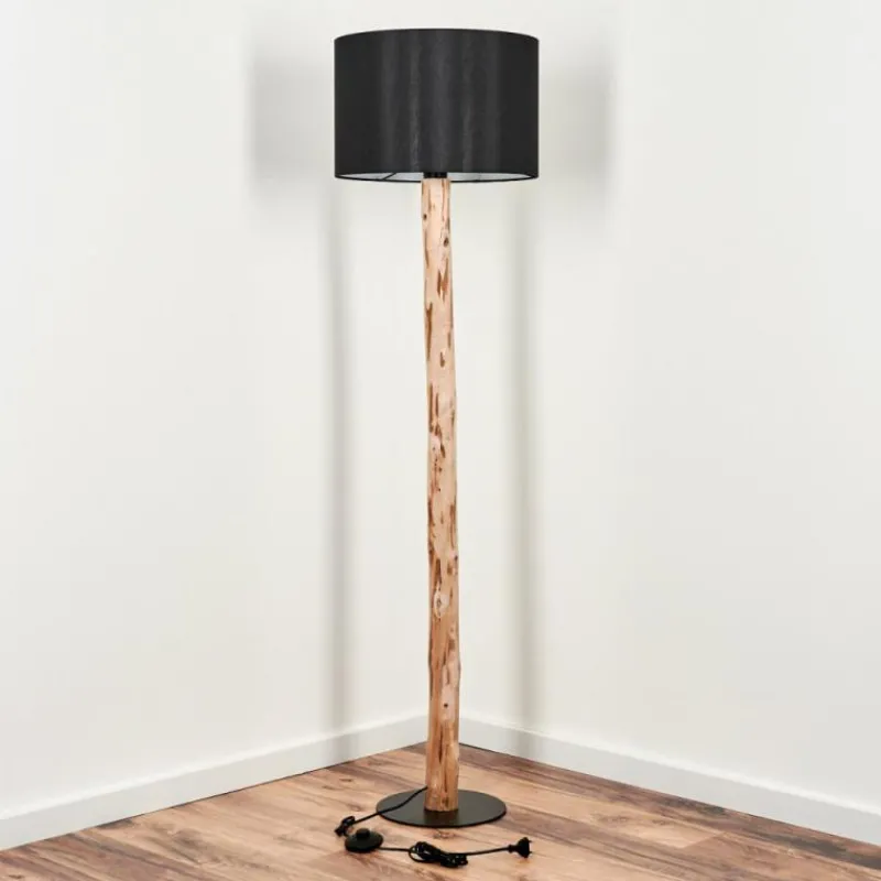 Lampes En Tissu-hofstein Lampadaire Saladillo Écru, Noir, 1 lumière