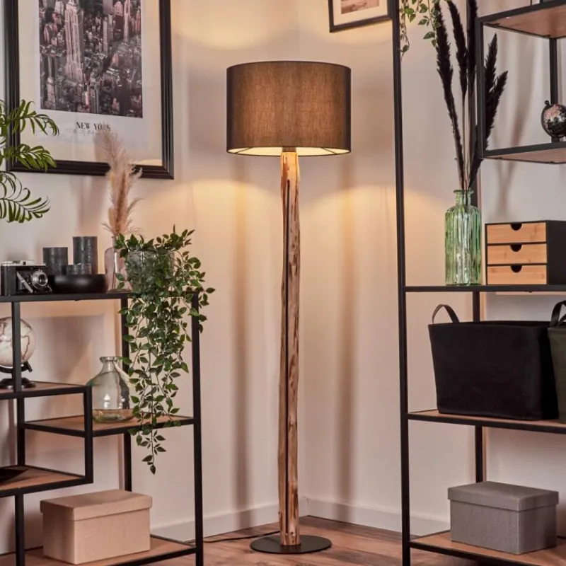 Lampes En Tissu-hofstein Lampadaire Saladillo Écru, Noir, 1 lumière