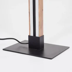 hofstein Lampadaire Salmi LED Couleur bois, Noir, 1 lumière