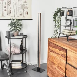 hofstein Lampadaire Salmi LED Couleur bois, Noir, 1 lumière