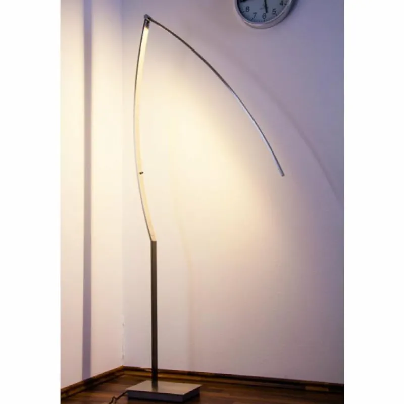 hofstein Lampadaire Santa Marta LED Chrome, Nickel mat, 1 lumière* Lampadaires Et Lampes Sur Pied
