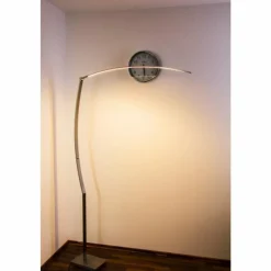 hofstein Lampadaire Santa Marta LED Chrome, Nickel mat, 1 lumière* Lampadaires Et Lampes Sur Pied