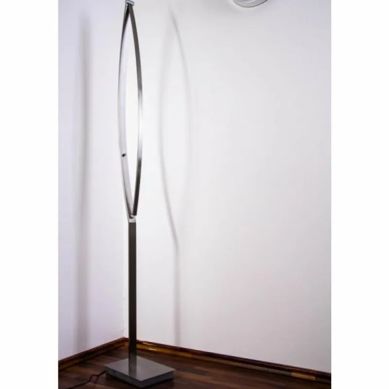 hofstein Lampadaire Santa Marta LED Chrome, Nickel mat, 1 lumière* Lampadaires Et Lampes Sur Pied