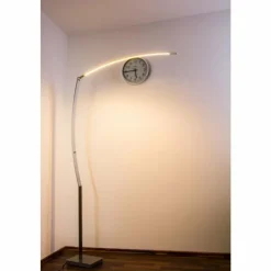 hofstein Lampadaire Santa Marta LED Chrome, Nickel mat, 1 lumière* Lampadaires Et Lampes Sur Pied