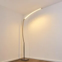 hofstein Lampadaire Santa Marta LED Nickel mat, 1 lumière* Lampadaires Et Lampes Sur Pied