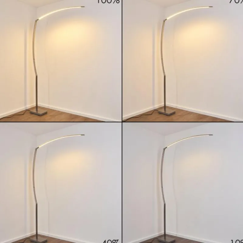 hofstein Lampadaire Santa Marta LED Nickel mat, 1 lumière* Lampadaires Et Lampes Sur Pied