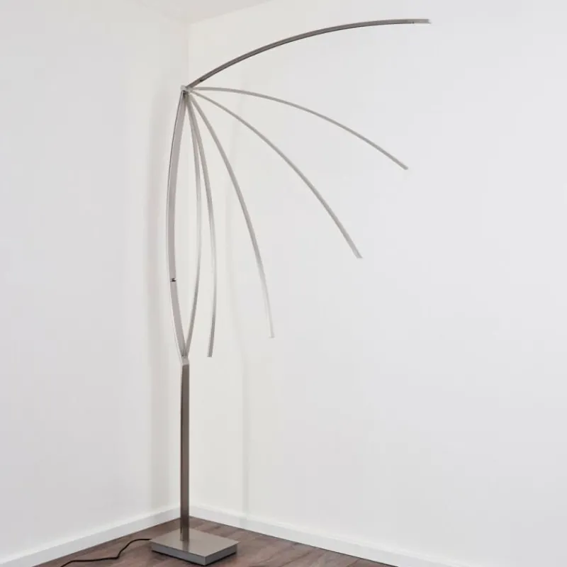 hofstein Lampadaire Santa Marta LED Nickel mat, 1 lumière* Lampadaires Et Lampes Sur Pied