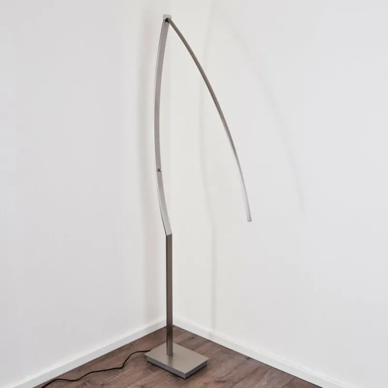 hofstein Lampadaire Santa Marta LED Nickel mat, 1 lumière* Lampadaires Et Lampes Sur Pied