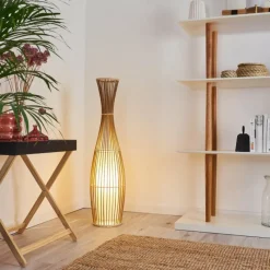 Lampes En Tissu-hofstein Lampadaire Saranda Brun, 1 lumière