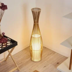 Lampes En Tissu-hofstein Lampadaire Saranda Brun, 1 lumière