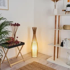 Lampes En Tissu-hofstein Lampadaire Saranda Brun, 1 lumière