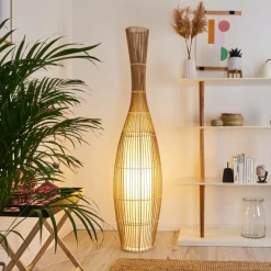 Lampes En Tissu-hofstein Lampadaire Saranda Brun, 1 lumière