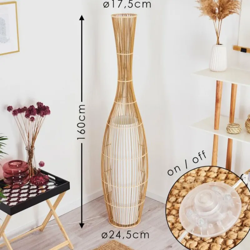 Lampes En Tissu-hofstein Lampadaire Saranda Brun, 1 lumière