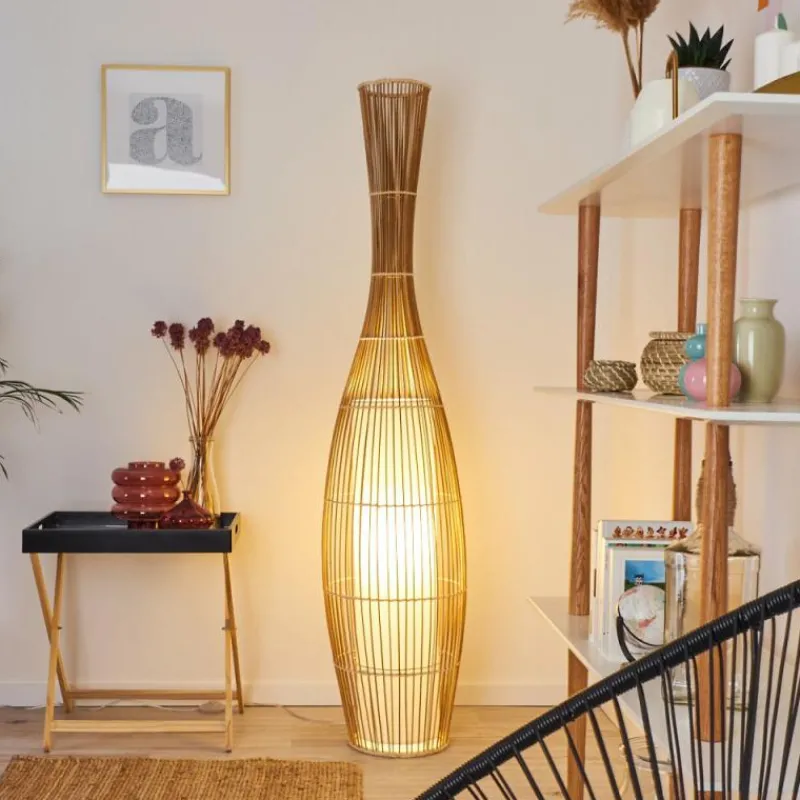 Lampes En Tissu-hofstein Lampadaire Saranda Brun, 1 lumière