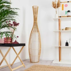 Lampes En Tissu-hofstein Lampadaire Saranda Brun, 1 lumière